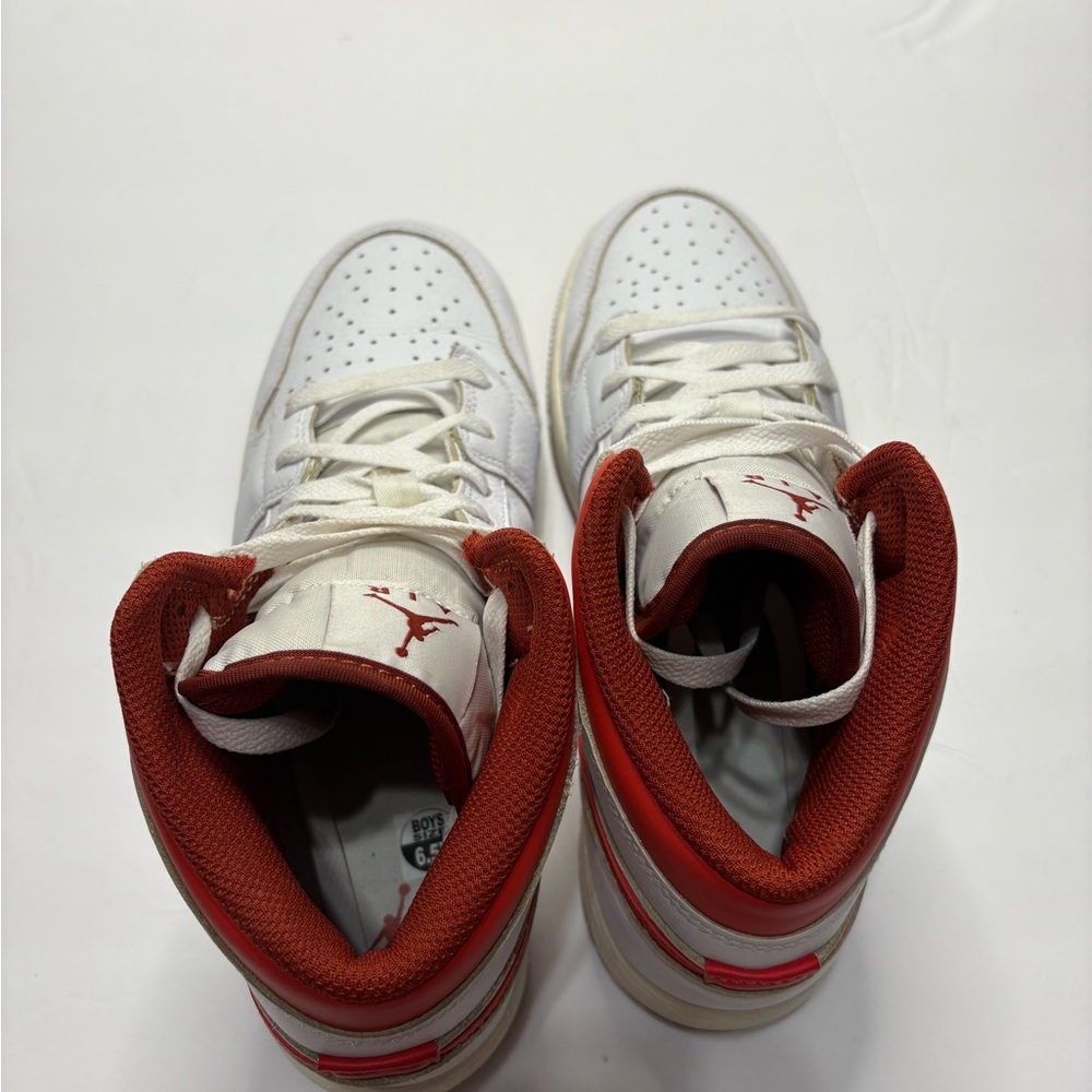Nike Jordan 1 Mid SE White Dune Red Size 6.5 - Picture 11 of 13